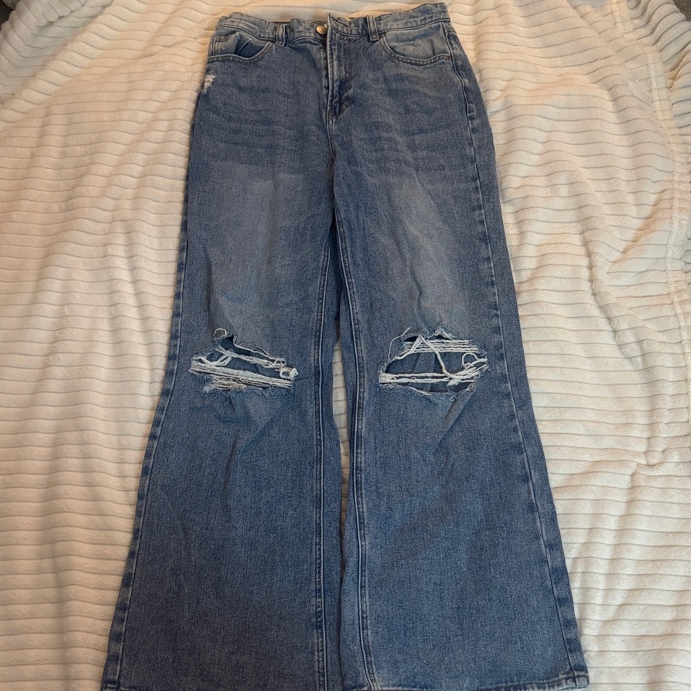 PacSun Light Blue Distressed Flare Jeans